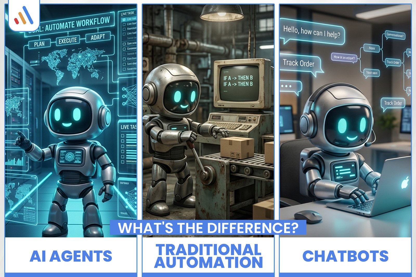 AI Agents vs Chatbots vs Traditional Automation: What’s the Difference?